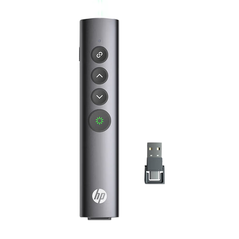 惠普 SS10 Pro 翻页笔ppt激光笔遥控翻页器 led屏可用 绿光旗舰款[铝合金材质]按个销售