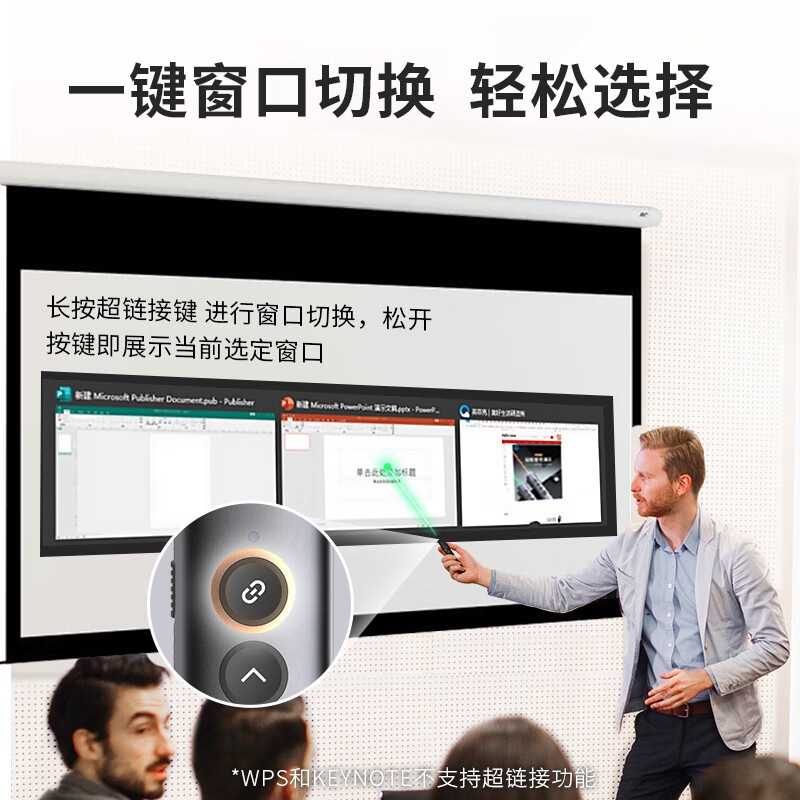 惠普 SS10 Pro 翻页笔ppt激光笔遥控翻页器 led屏可用 绿光旗舰款[铝合金材质]按个销售