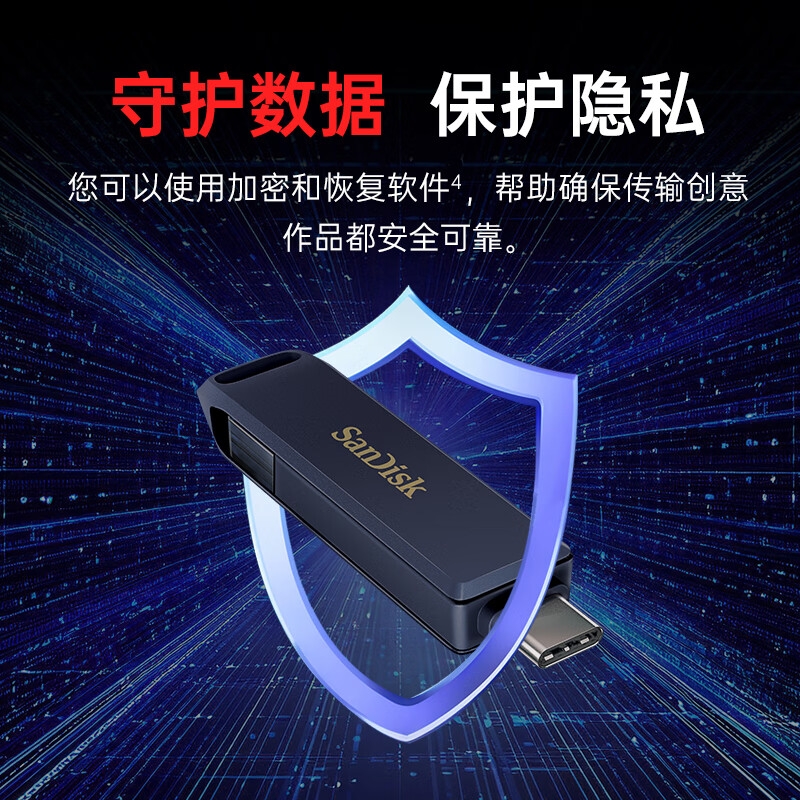 闪迪 IXD0N Type-C Lightning双接口 苹果安卓手机U盘 256GB按个销售