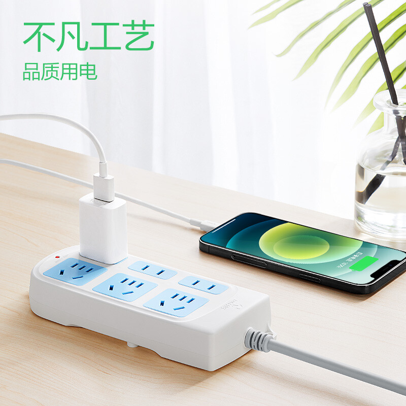 公牛 GN-102 新国标插座拖线板 无开关6位全长1.8米按个销售