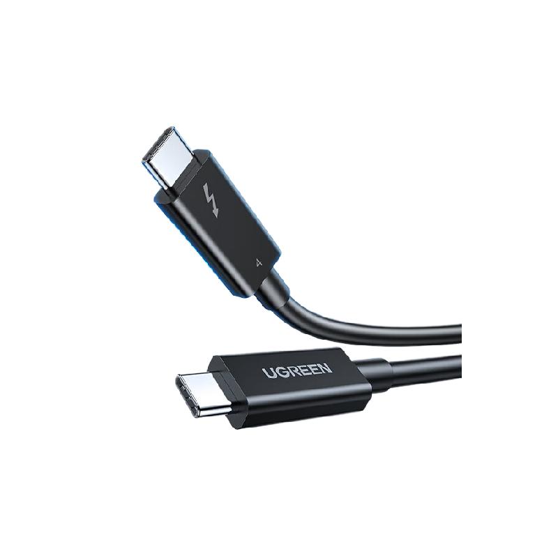 绿联 US501 全功能兼容USB4传输PD100W快充线双头Type-C显示器 雷电4 40Gbps+8K投屏-0.8米按根销售