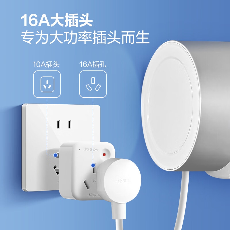 公牛 GN-901T 超功率过载保护电源转换器插座 10A转16A一位无线按个销售