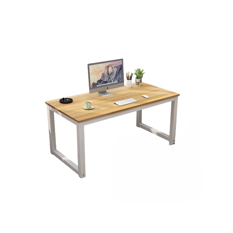 奈高 写字桌 笔记本钢木桌 浅胡桃桌面+白架 长1000mm 宽600mm 高740mm按张销售