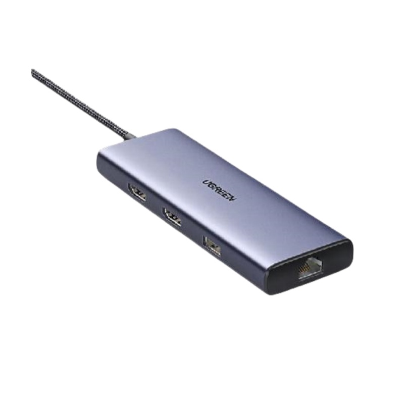 绿联 90119 Type-C扩展坞USB-C转双HDMI雷电4拓展坞4K60Hz分屏器 9合1升级 Win三屏异显 双HDMI按个销售