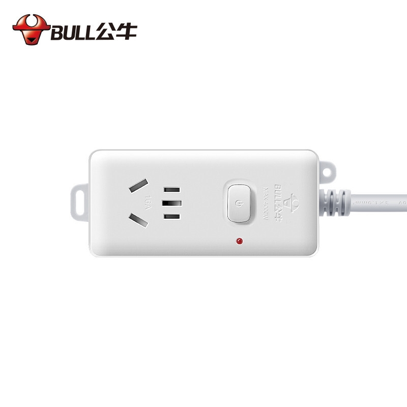 公牛 GN-104D 大功率16A插座 1位总控全长3米 送10A头按个销售