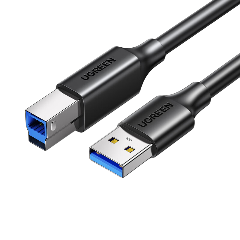 绿联 45722 USB3.0打印机方口数据连接线 AM/BM 显示器上行线硬盘盒线 3米按根销售
