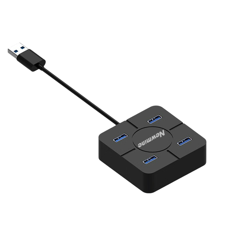 纽曼 HUB3100 USB3.0分线器扩展坞高速4口HUB集线器 四合一 黑色 1米按个销售