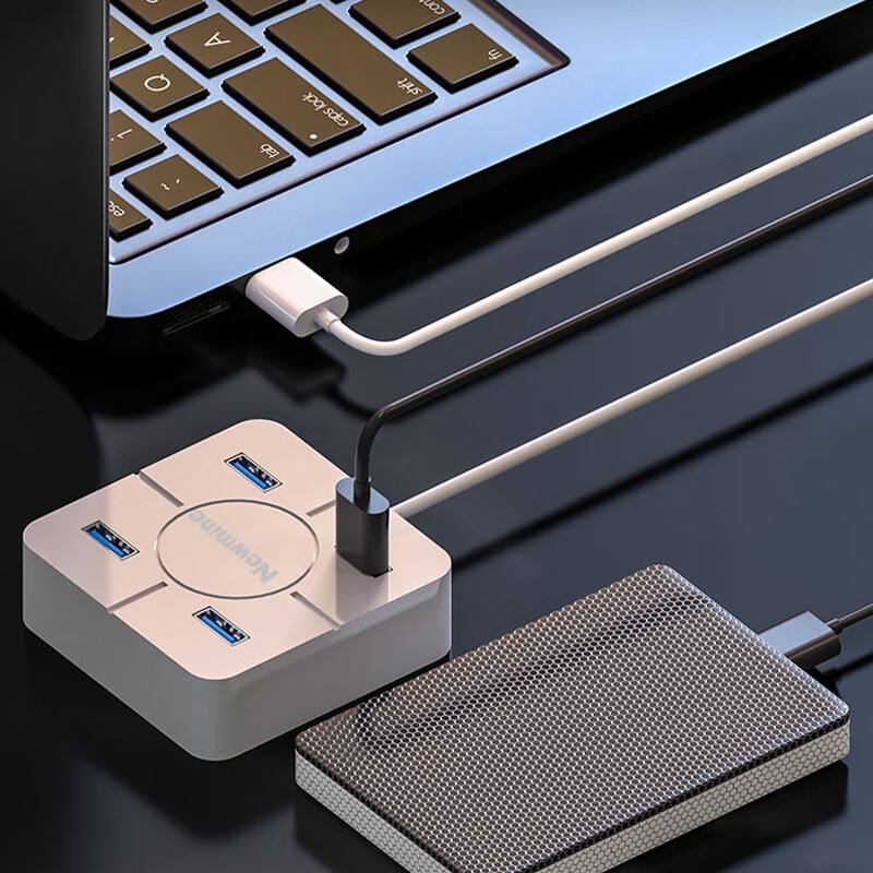 纽曼 HUB3100 USB3.0分线器扩展坞高速4口HUB集线器 四合一 黑色 1米按个销售