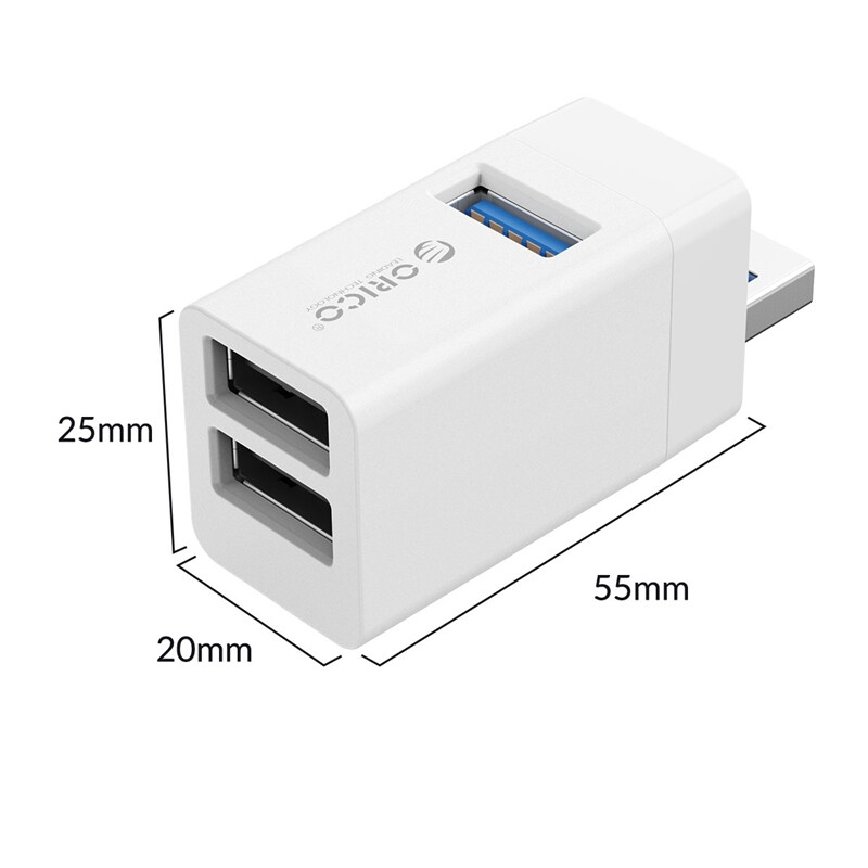 奥睿科 MINI-U32-WH-BP USB3.0分线器扩展坞拓展坞hub 三合一一拖三转换器 3口直插式 白色按个销售
