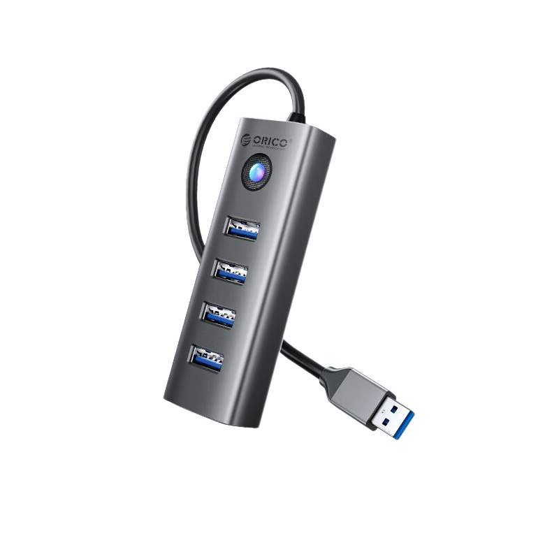 奥睿科 PDD4U-U3-015-GY-EP USB3.0分线器铝合金HUB集线器高速4口 0.15m按个销售
