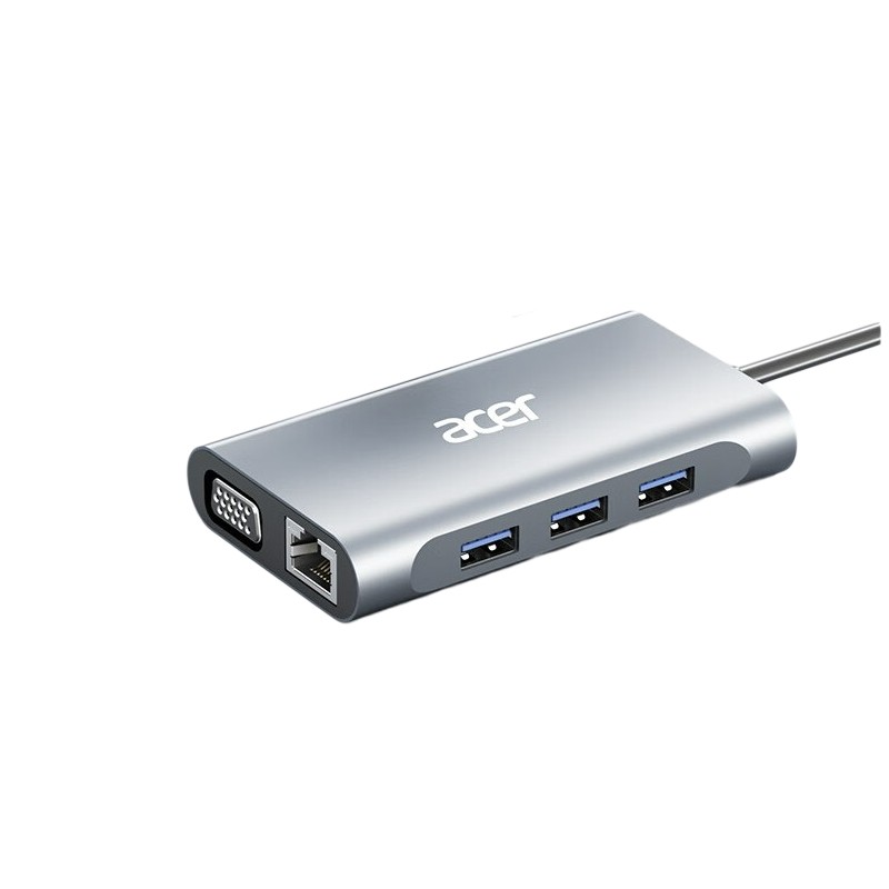 宏碁 HY41-T7 Type-C 7合1扩展坞USB分线器HDMI/VGA/千兆网口 HDMI+USB+PD按个销售
