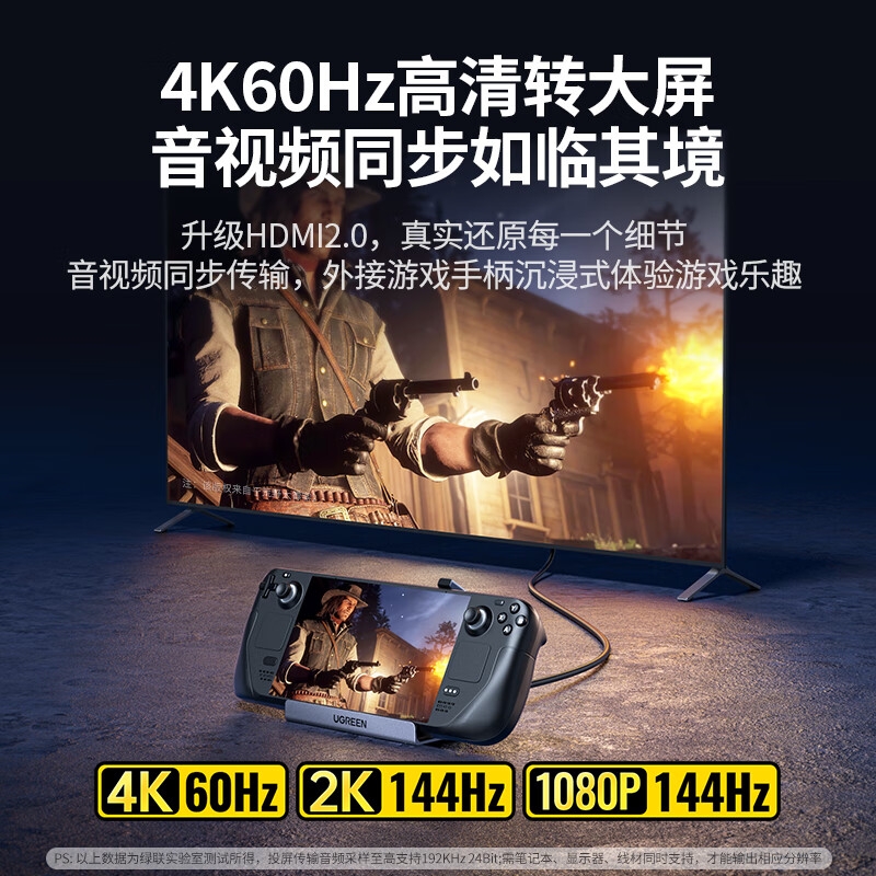 绿联 15388 SteamDeck 扩展坞 6合1 （货号CM666）按个销售