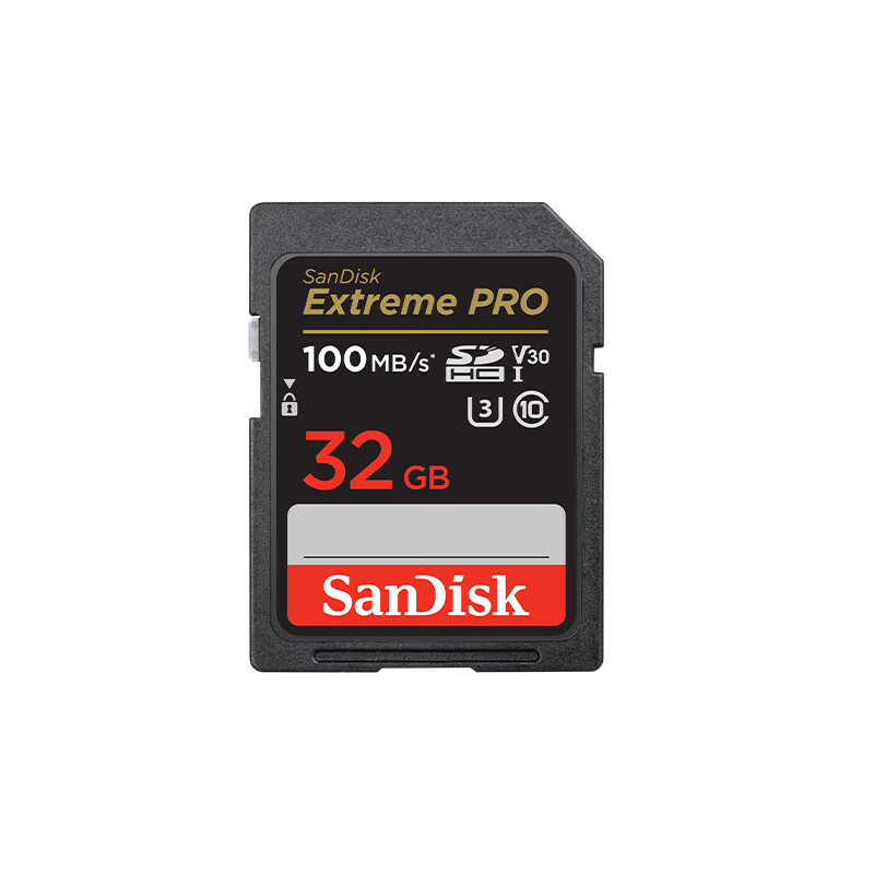 闪迪 V30 SD内存卡 读速100MB/s 写速90MB/s 相机存储卡 32GB 4K高清 高端旗舰按张销售