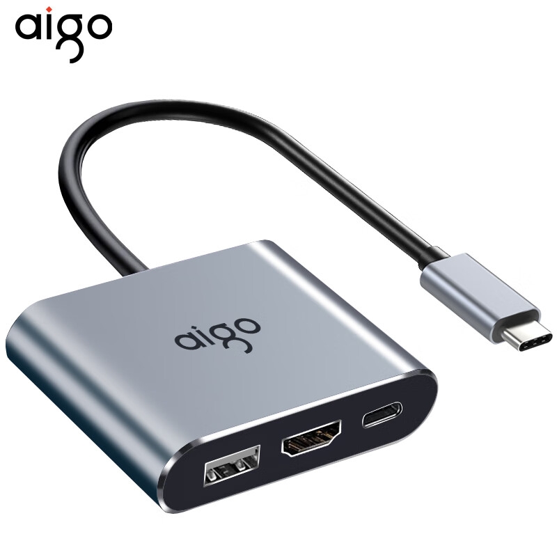 爱国者 KC03 Type-c扩展坞USB分线器HDMI转接头PD100W转接器 3合1 HDMI+USB 3.0+PD供电按个销售