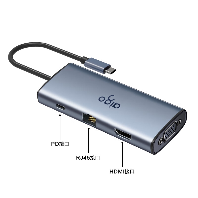 爱国者 T07-R Type-C扩展坞USB3.0分线器RJ45千兆网口转接器HDMI/VGA转接头 7合1 HDMI+VGA+千兆网+PD按个销售 爱国者 T07-R Type-C扩展坞USB3.0分线器RJ45千兆网口转接器HDMI/VGA转接头 7合1 HDMI+VGA+千兆网+PD按个销售