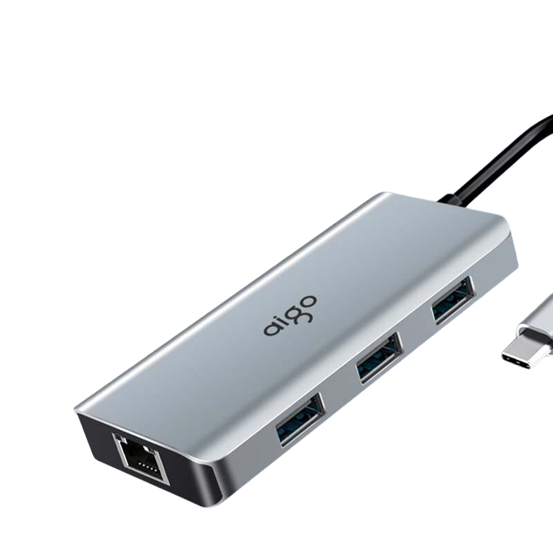 爱国者 K08 ype-C扩展坞USB3.0分线器千兆网口HDMI转接器 8合1 HDMI+千兆网+读卡+PD按个销售