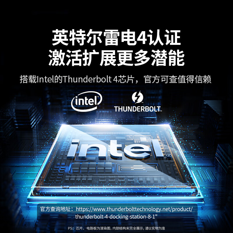 绿联 25053 Type-C多屏雷雳USB4扩展坞 8合1 8K雷电4·三屏异显 40G按个销售