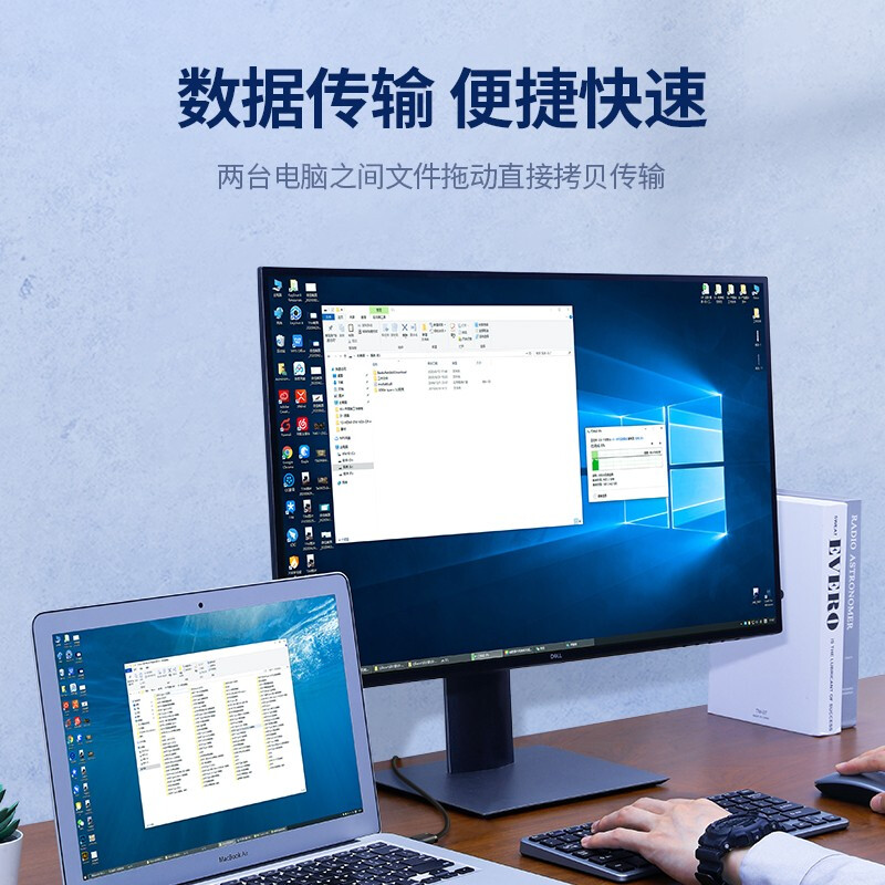 绿联 US166 USB对拷线公对公资料互传对传线多功能传输连接线免驱 鼠标键盘互联共享线 双USB2.0 2米按根销售