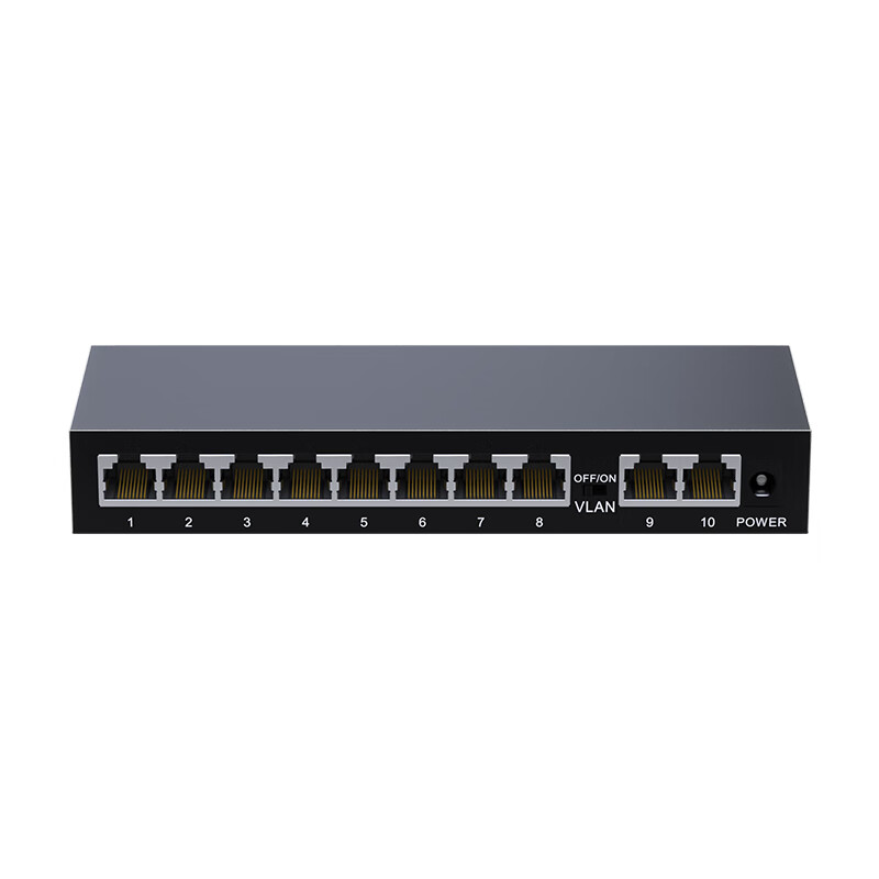 keepLINK KP-9000-10G 企业级安防监控网络交换机HUB分流器 10口千兆|金属外壳|即插即用按台销售