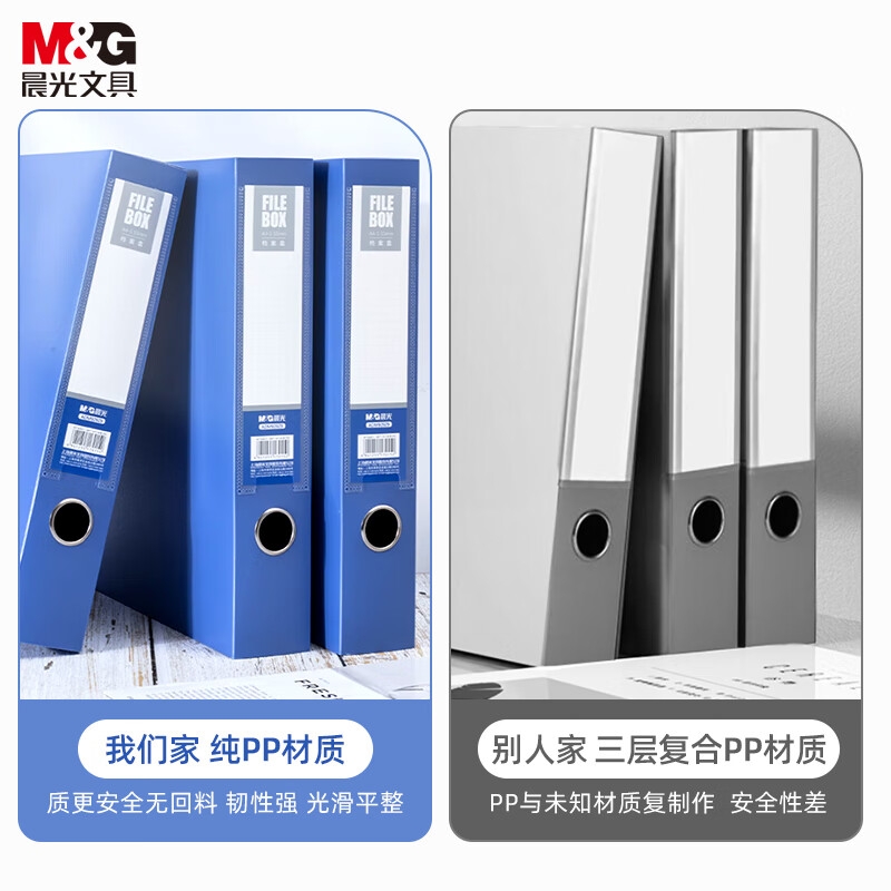 晨光 ADM929Z9 A4/55mm蓝色粘扣档案盒 10个按箱销售