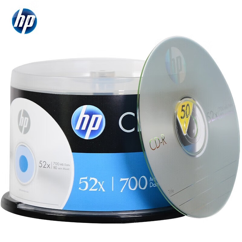 惠普 CD-R 光盘/刻录盘 空白光盘 52速700MB 办公系列 桶装50片按桶销售
