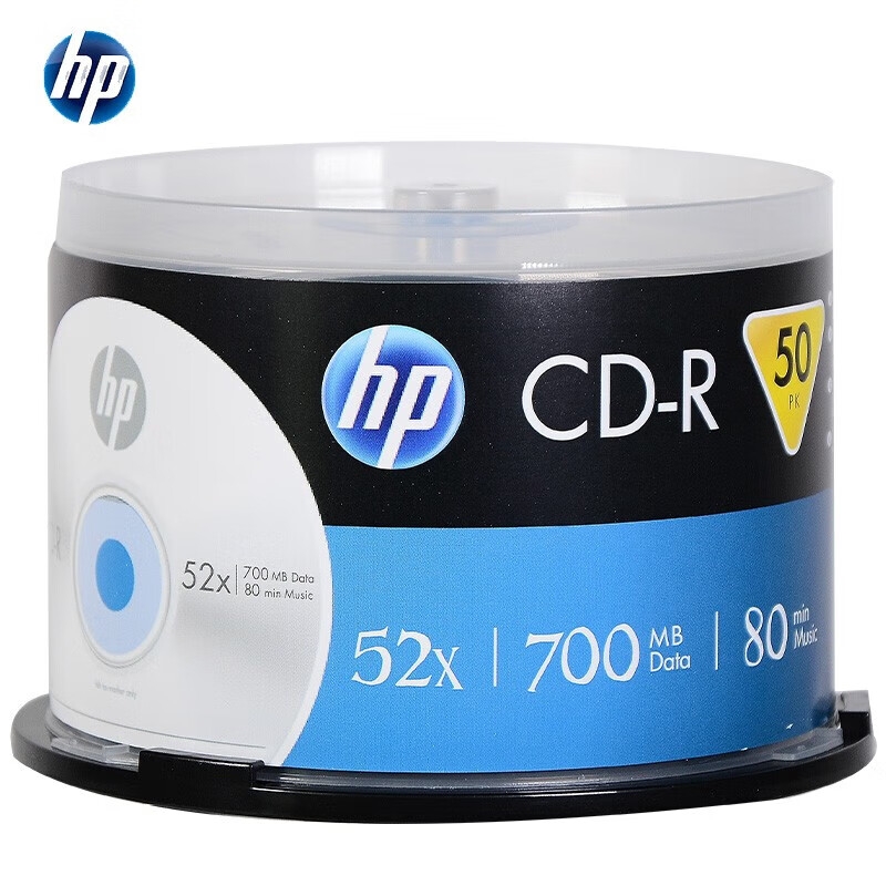 惠普 CD-R 光盘/刻录盘 空白光盘 52速700MB 办公系列 桶装50片按桶销售