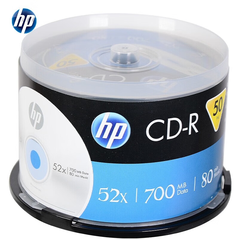 惠普 CD-R 光盘/刻录盘 空白光盘 52速700MB 办公系列 桶装50片按桶销售