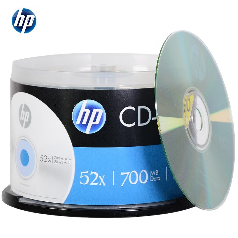 惠普 CD-R 光盘/刻录盘 空白光盘 52速700MB 办公系列 桶装50片按桶销售