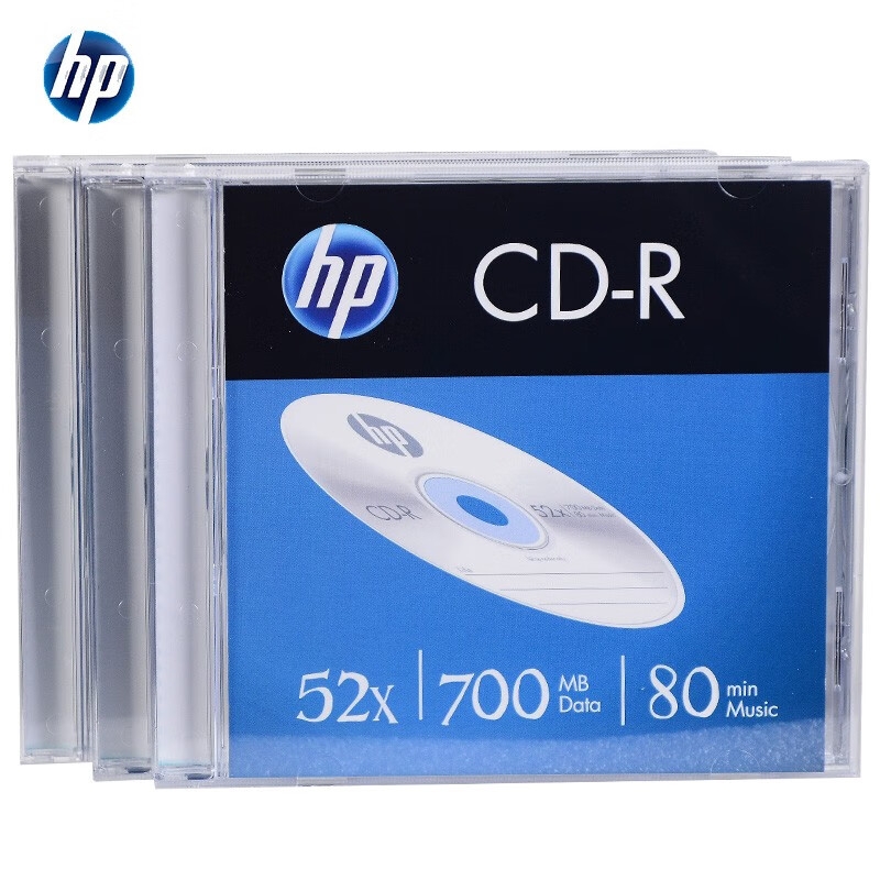 惠普 CD-R 光盘空白 刻录光盘 52速700MB 盒装10片按盒销售