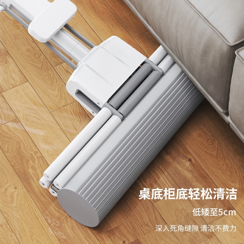 太太乐 JM103 大号胶棉拖把一键换头滚轮式挤水墩布 一键换头2个头33cm按套销售