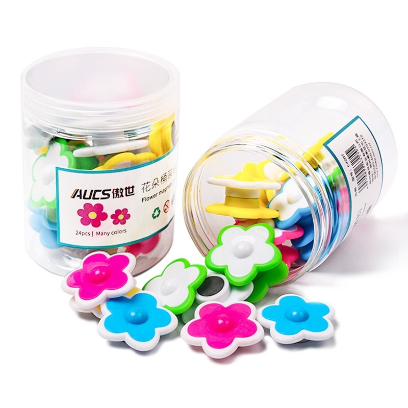 AUCS CK008 花朵白板磁铁强力磁扣 24粒装按桶销售