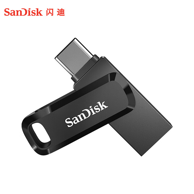 闪迪 DDC3 Type-C USB3.2 手机U盘 自动备份 双接口大容量优盘 黑色 读速高达300MB/s  64GB按个销售