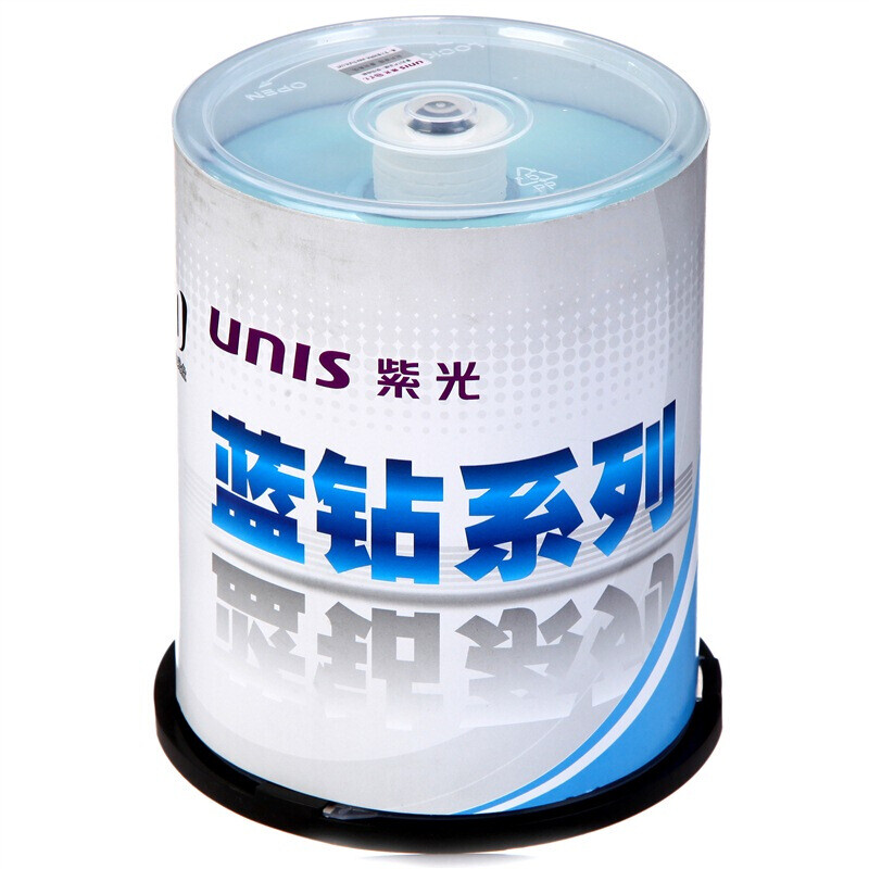 紫光 DVD+R 空白光盘/刻录盘 蓝钻系列 16速 4.7G 桶装100片按桶销售