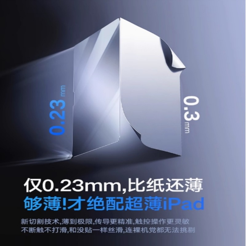 图拉斯 顶配冰晶膜iPad Pro 2024 钢化膜11英寸超防摔耐刮 [全面升级]冰晶强化2.0工艺★原屏裸机触感按张销售