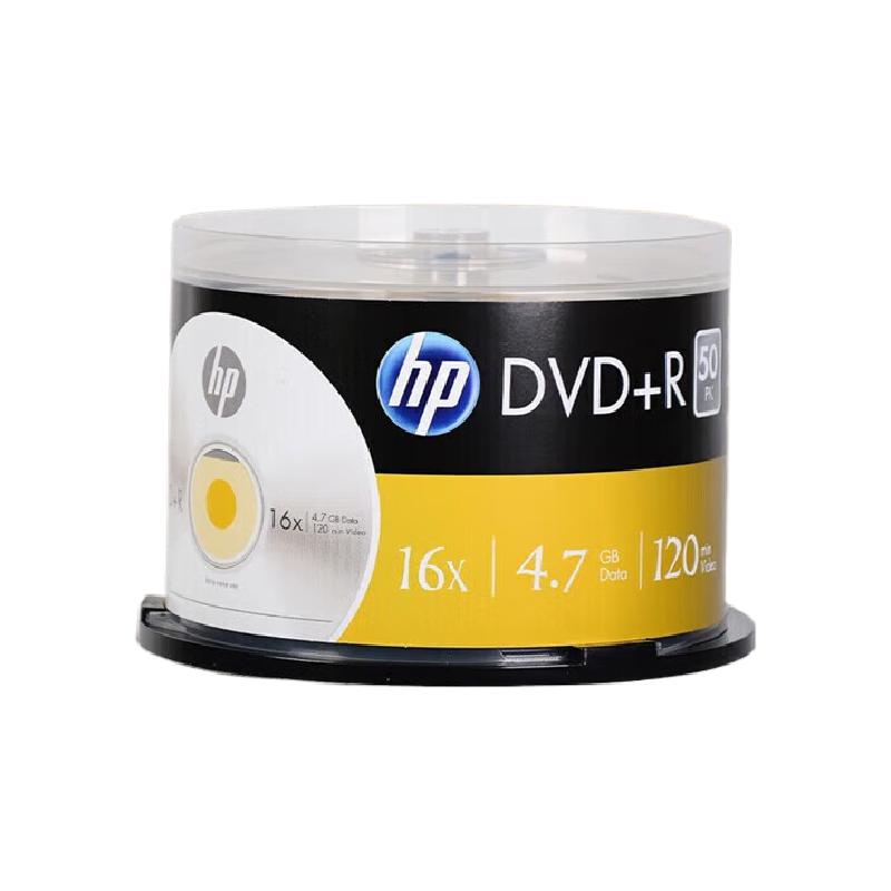 惠普 DVD+R（商务银） 刻录盘空白光盘 16速4.7GB 50片按桶销售