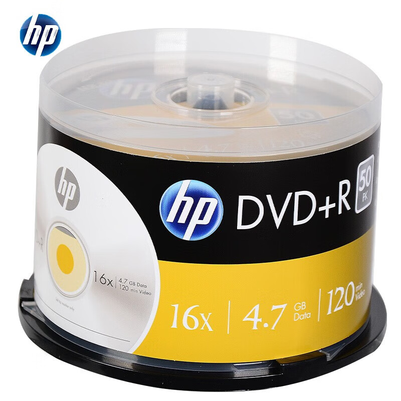 惠普 DVD+R（商务银） 刻录盘空白光盘 16速4.7GB 50片按桶销售