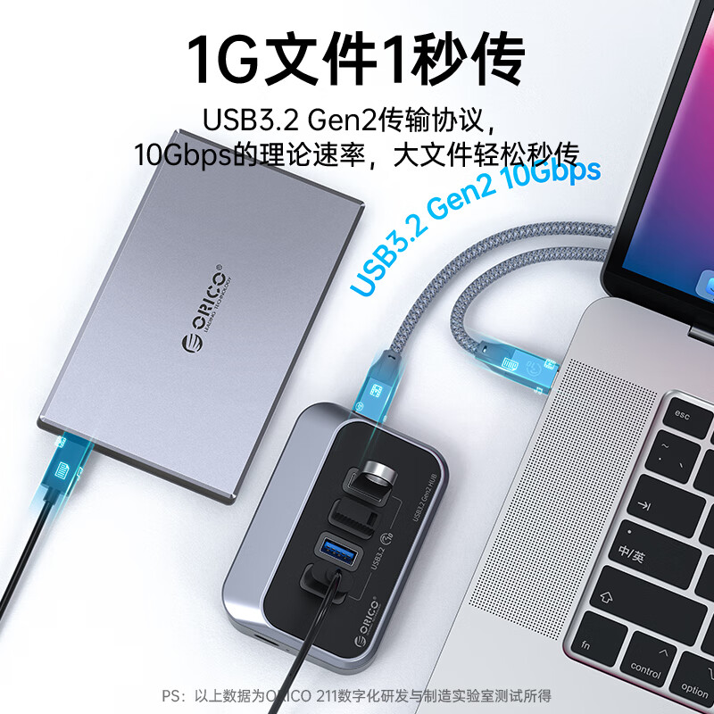 奥睿科 M34A-G2-05 USBGen2扩展坞 4口USB0.5米按个销售