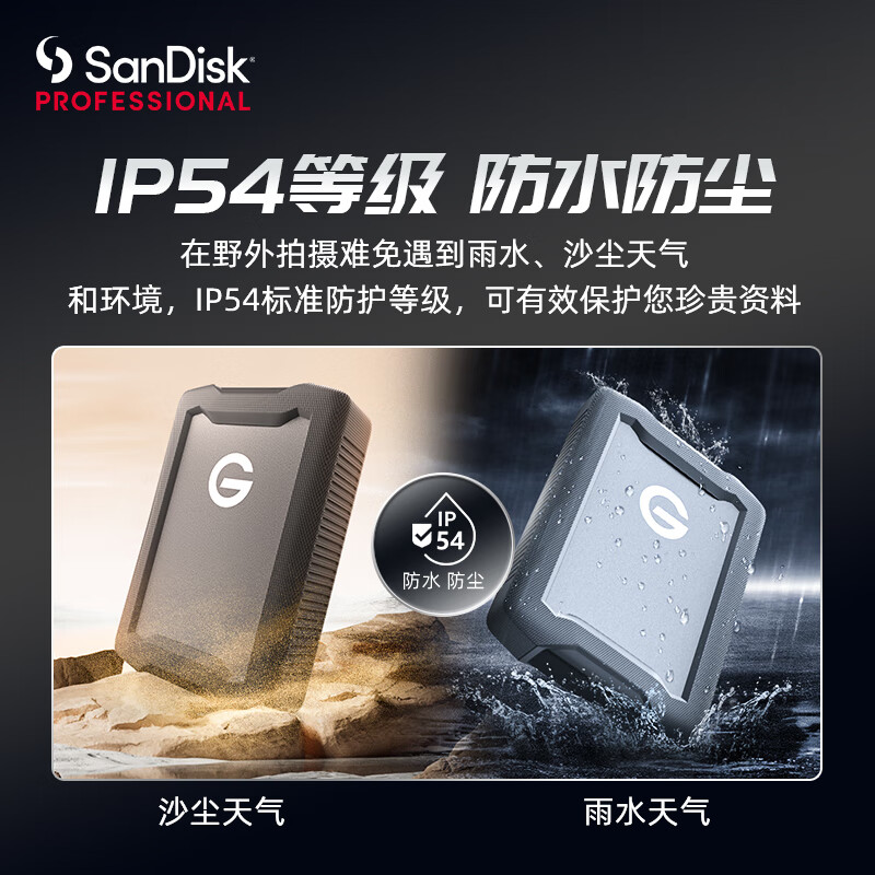 闪迪 SDPH81G-005T 三防移动硬盘 USB Type-C/3.1 5T按个销售