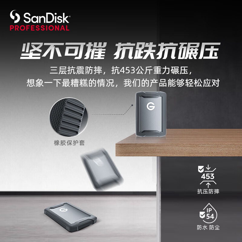 闪迪 SDPH81G-005T 三防移动硬盘 USB Type-C/3.1 5T按个销售