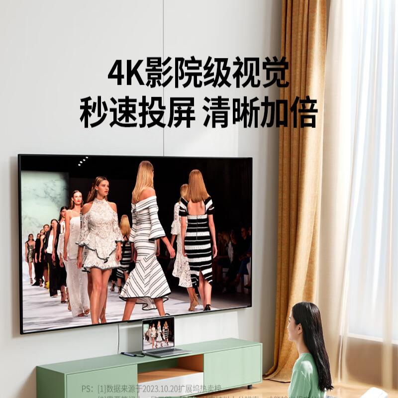 绿联 15495 拓展坞USB3.2HDMI转接头 5合1【4K投屏+3.0传输】PD快充按个销售