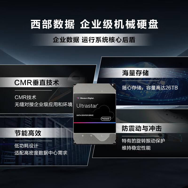 西部数据 企业级机械硬盘 8TB按块销售