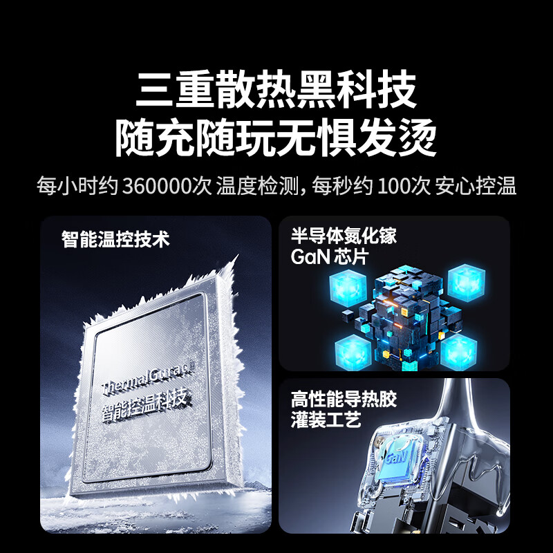 绿联 X569 充电器 四口闪充 140W氮化镓 Type-C多口PD快充头按个销售