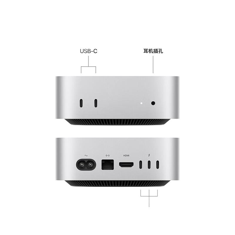 苹果 Mac mini 台式电脑主机 M4 Pro银色(12+16核) 48G 512G按台销售