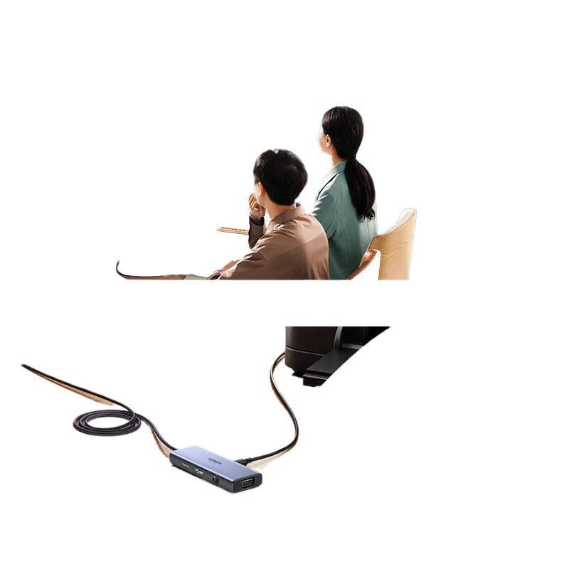 绿联 CM511 type-c扩展坞 5合1-1.5米款 接口 USB5Gbps，PD充电，HDMI 灰色按个销售