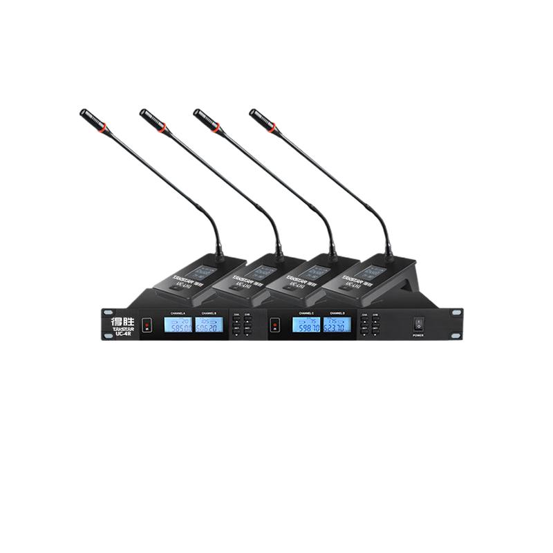 得胜 UC-4R+ UC-LH1 主机+会议麦克风(鹅颈麦克风) 锂电款无线套装一拖四按套销售 得胜 UC-4R+ UC-LH1 主机+会议麦克风(鹅颈麦克风) 锂电款无线套装一拖四按套销售