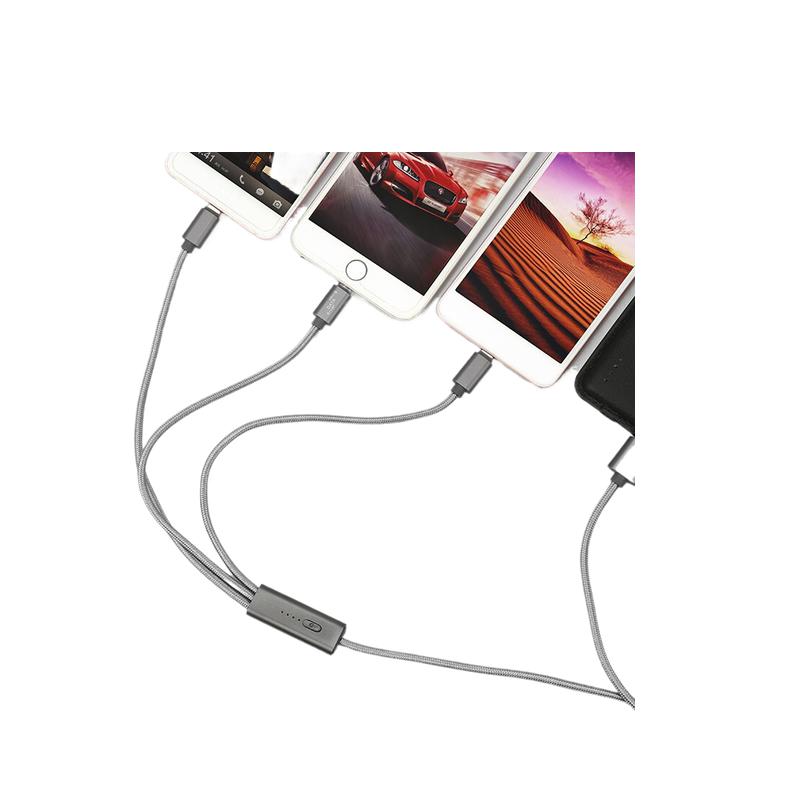 乐默 LCB-119 定时数据线 105cm 一拖三 灰色按个销售