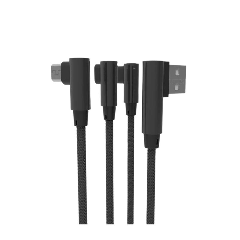 乐默 LCB-130 数据线 105cm 黑色 弯头一拖三按个销售