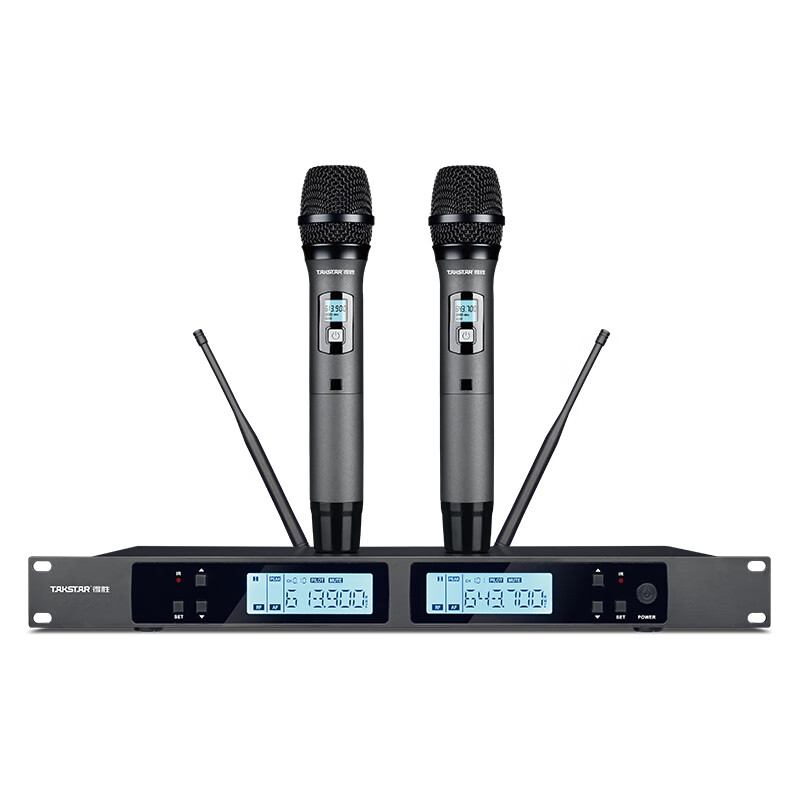 得胜 TS-5999 无线话筒 一拖二手持麦克风 黑色按套销售 得胜 TS-5999 无线话筒 一拖二手持麦克风 黑色按套销售