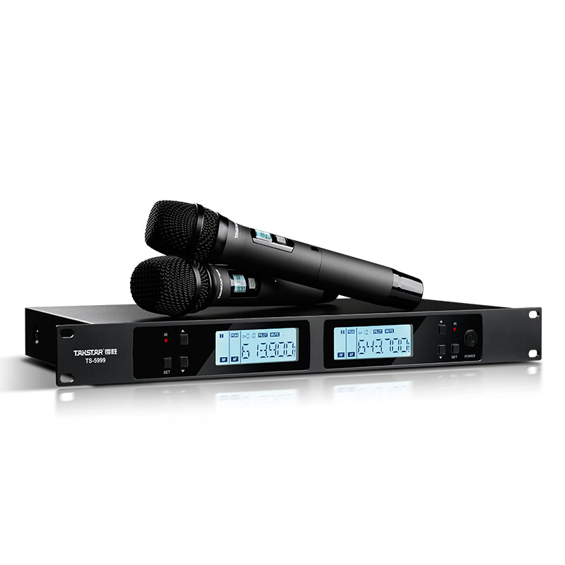 得胜 TS-5999 无线话筒 一拖二手持麦克风 黑色按套销售 得胜 TS-5999 无线话筒 一拖二手持麦克风 黑色按套销售