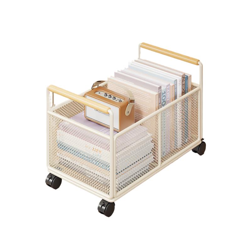 林家小子 收纳箱 铁艺 敞口 带轮 48*30*30cm 白色按个销售